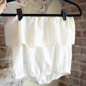 Forever 21 Sleeveless White Flowy Tube Top